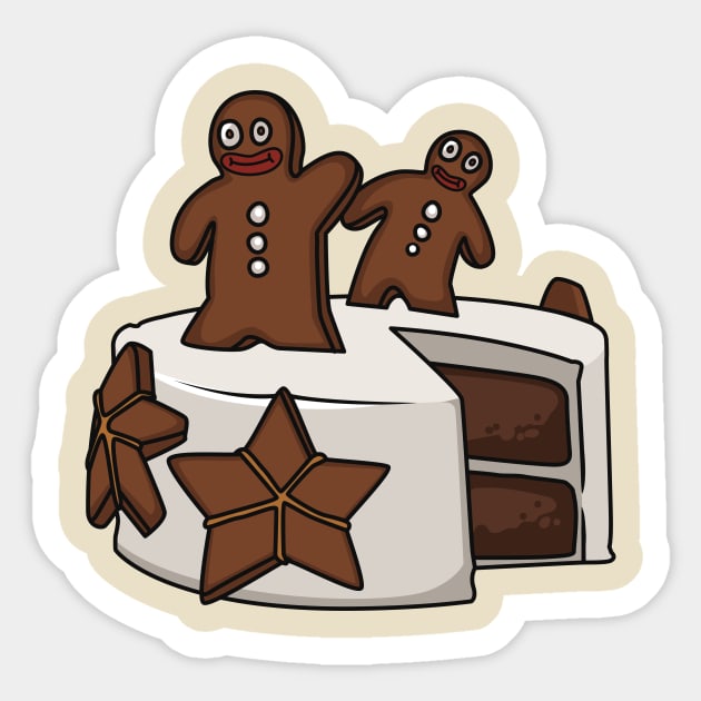 Gingerbread cake cartoon illustration Sticker by Miss Cartoon